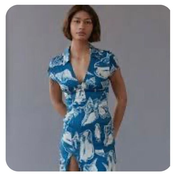 Urban Outfitters Uo Chantelle Side Slit Midi Dress in Blue size S - Picture 7 of 8